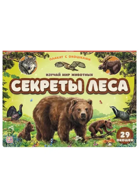 Malamalama Развивающий плакат с окошками Секреты леса