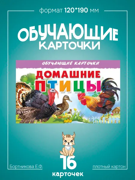 Развивающие карточки для детей Домашние Птицы