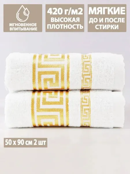 Letto Полотенце махровое для лица и рук 50х90см набор 2 шт