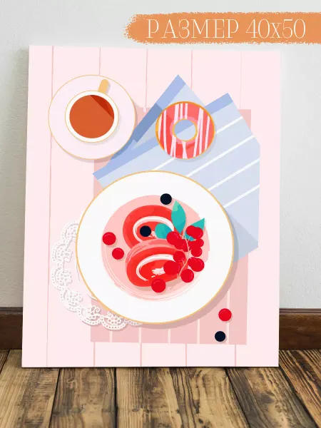 Интерьерная картина Аниме Картина Завтрак 50x40