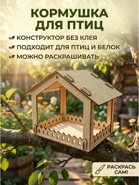 СувенироДар Кормушка для птиц деревянная уличная садовая