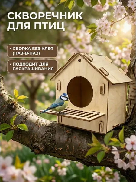 СувенироДар Скворечник для птиц деревянный своими руками уличный сборный