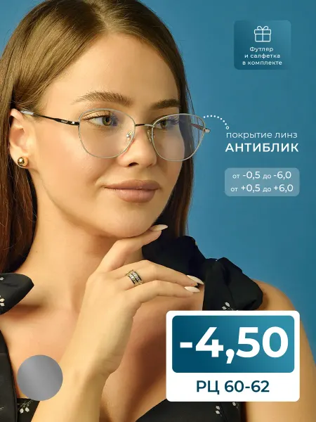 FAVARIT Очки расстояние 60-62 для дали (-4.50) с футляром