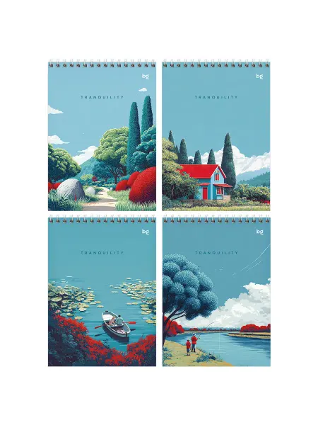 Блокнот А5 60л. на гребне BG "Tranquility", твердая подложка