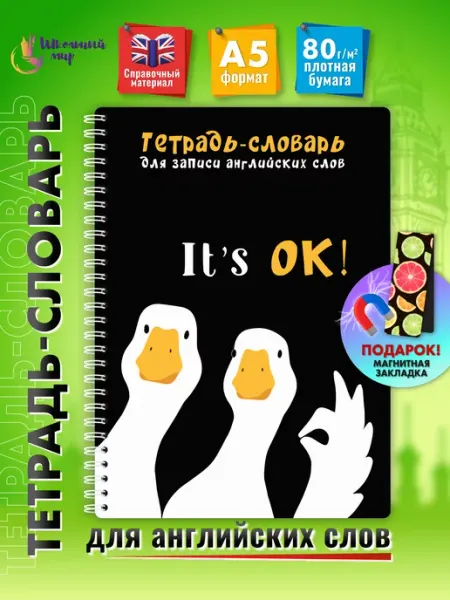 ШКОЛЬНЫЙ МИР Тетрадь словарь для записи английских слов с транскрипцией