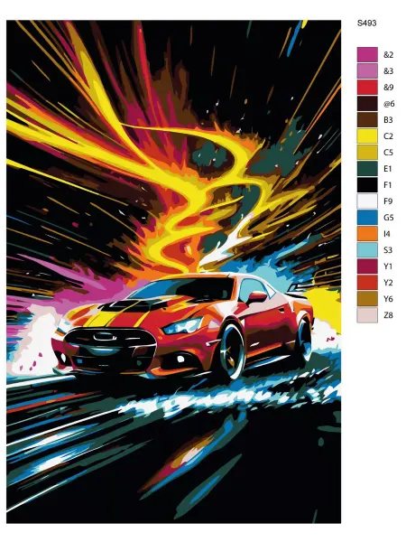 Brushes-Paints Картина по номерам S493 "Спортивный автомобиль" 50x70