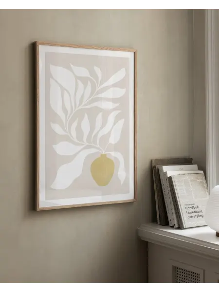 Onllyart Постер 50x70 белый ботанический