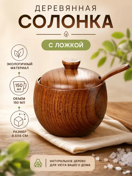 Lavander shop Сахарница солонка деревянная
