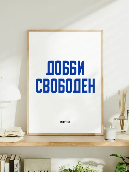 Мотивационный постер с надписью "Добби свободен"