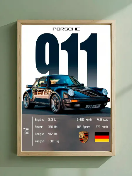 Постер, плакат на стену Автомобиль Porsche 911 Turbo (930)