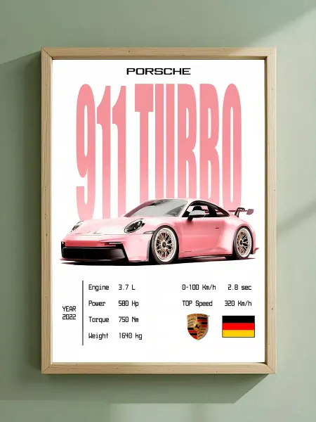 Постер, Автомобиль Porsche 911 Turbo GIRL EDITION