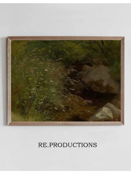 Re.productions Постер Gräser am Bachrand - Hans Thoma