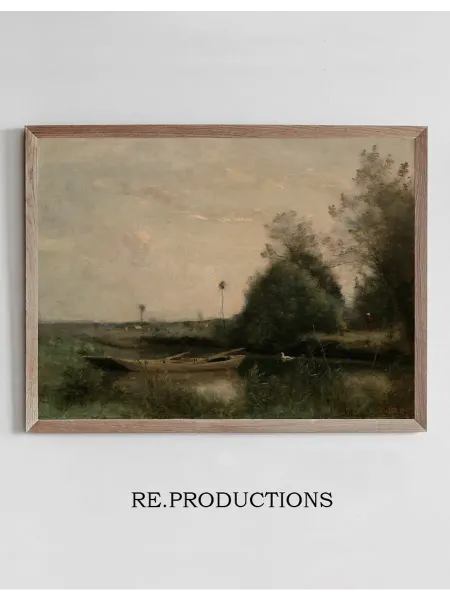 Re.productions Постер A Pond inMortain - Jean-Baptiste-Camille Corot