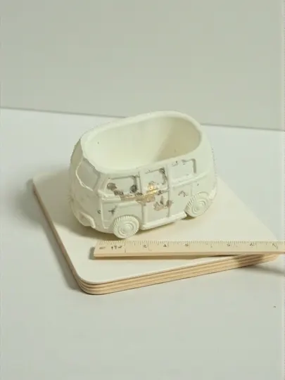 Декоративная коробочка-машинка из гипса, 5×10 см