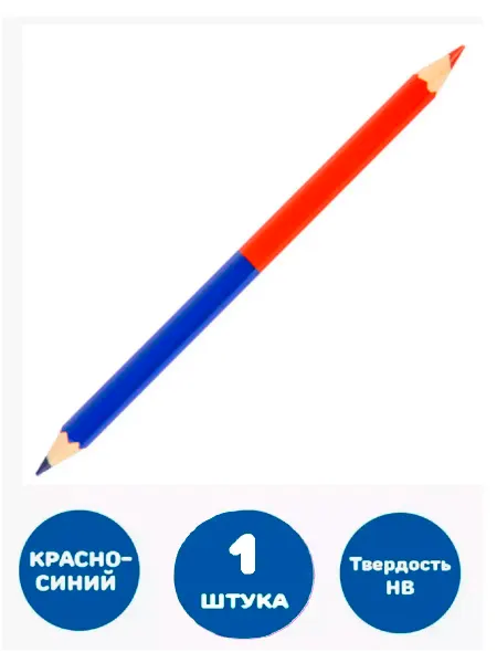 KOH-I-NOOR Карандаш двухцветный красно-синий, грифель 3,8 мм (1 штука)