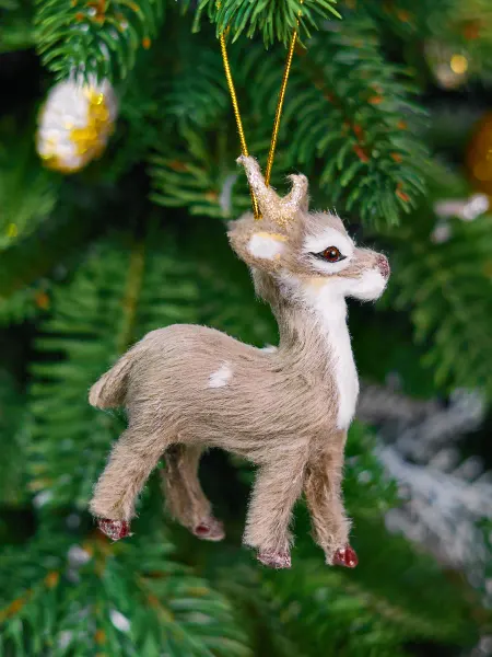 ГРАЙ Новогодняя елочная игрушка Олененок, 8,5 см