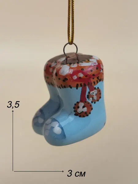 Ceramic Fauna Фарфоровая елочная игрушка валенки, украшение