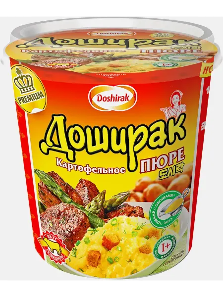 Картофельное пюре Доширак со вкусом говядины и овощами 52г