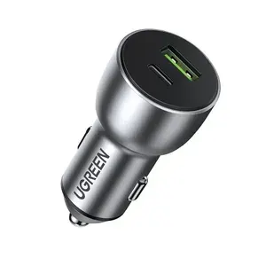 Автомобильное зарядное устройство UGREEN CD213 (60980) USB-C PD+USB-A QC 52.5W Fast Car Charger. серый 60980