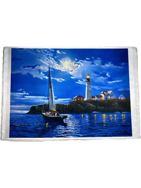 Промторг Картина на ткани “Морской пейзаж с маяком” 71 x 52 см