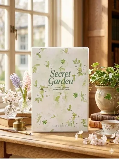 Блокнот Blaknot Secret Garden формата А5 — 52 листа, клетчатый узор, прозрачная обложка