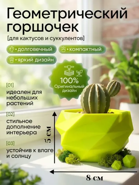 Горшок для цветов, для кактусов и суккулентов