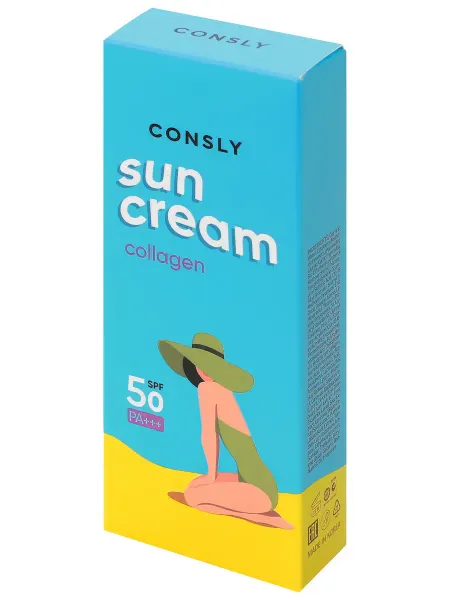 Consly Крем солнцезащитный с морским коллагеном SPF50, 50мл