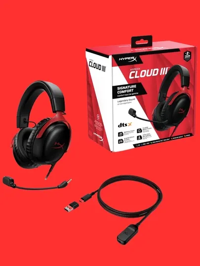 Игровая проводная гарнитура HyperX Cloud III с DTS:X и 53 мм динамиками, с шумоподавлением