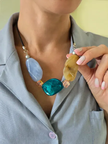 Серьги&Бусы Бусы крупные c камнями