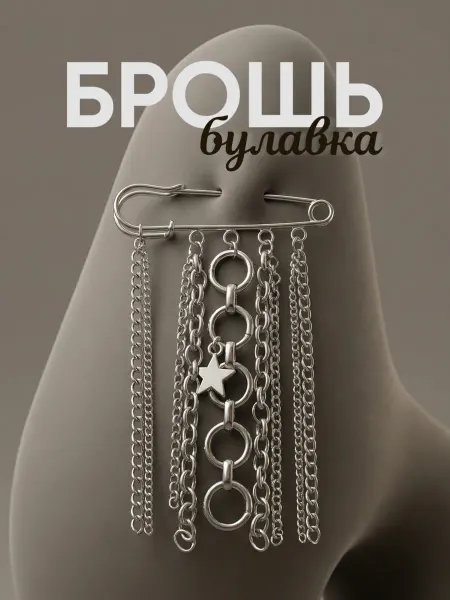 DO.KA accessories Брошь булавка с цепочками бижутерия
