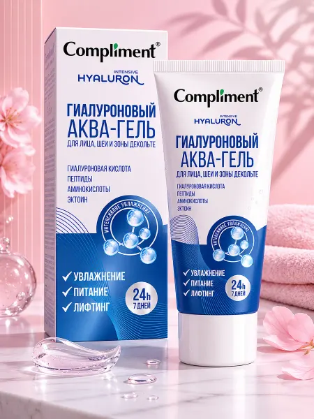 Compliment Крем гель для лица увлажняющий для шеи и зоны декольте 50мл