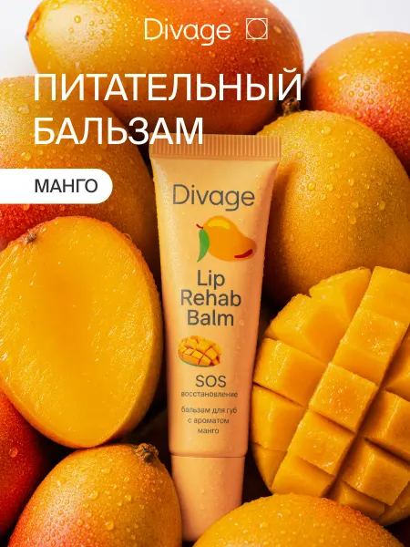 DIVAGE Бальзам для губ увлажняющий Lip Rehab манго