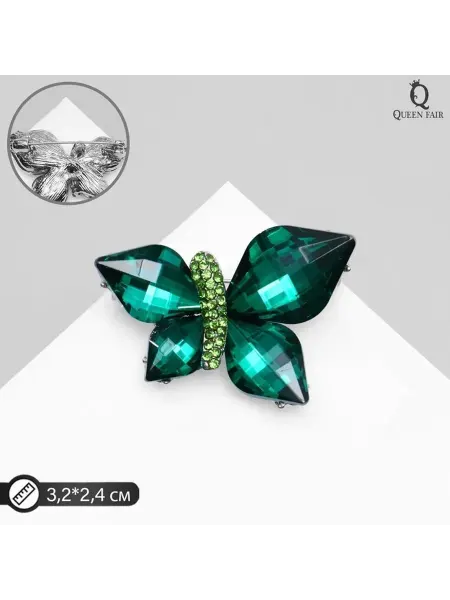 Queen fair Брошь со стразами "Бабочка"