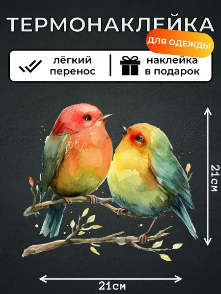 Kotova Stickers Термонаклейка на одежду поцелуй птички