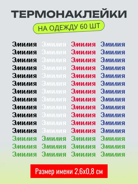Printbox Термонаклейка на одежду детская именная Эмилия