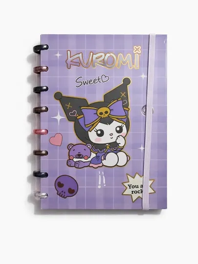 Блокнот Kuromi с пружинами, цветной, 96 л., в клетку, 536-12