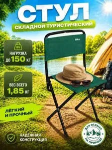 Ника Nika Стул складной походный Кресло для рыбалки туризма и дачи Размер 38.5х37х65, см Цвет изумруд ДС2/И