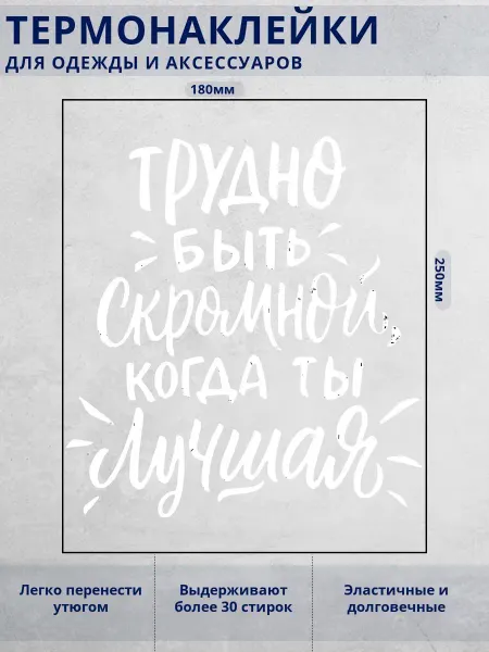 Термонаклейка для одежды "Надпись"