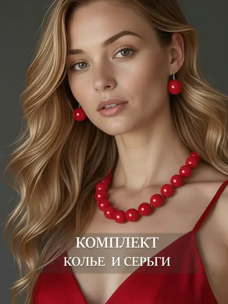 CUFEA Комплект бусы и серьги набор