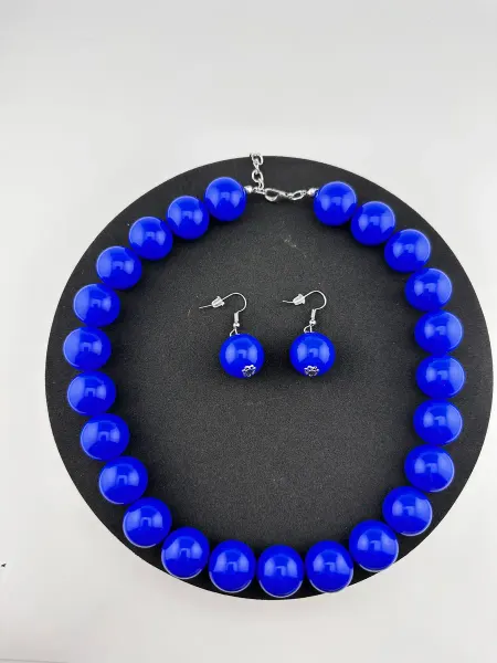 AlenkaShop Бусы и серьги синие