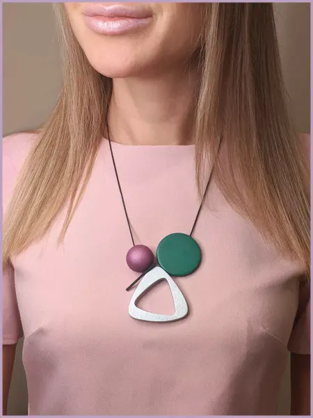 Серьги&Бусы Колье на шею длинное деревянное