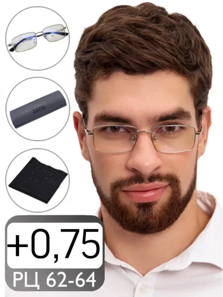 ZAONE Очки для зрения +0.75 корригирующие титановые дужки