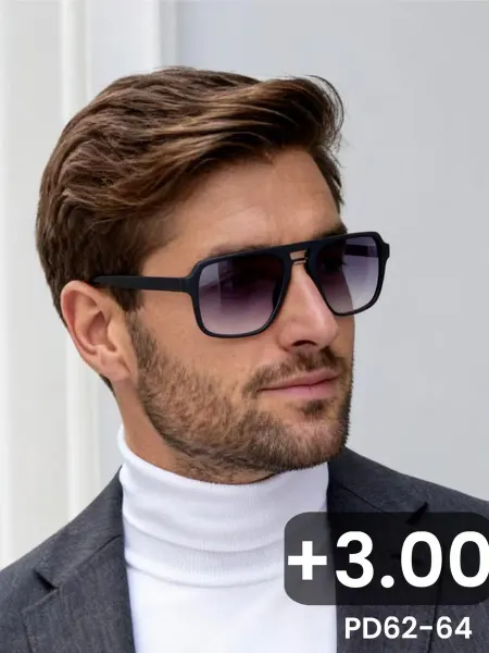 Очки корригирующие, тонированные+3.00