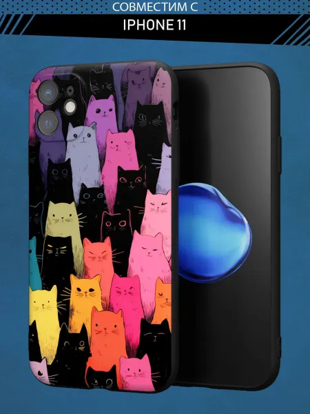 Abal Case Чехол на iPhone 11 с принтом Котики