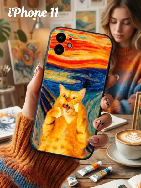 La Bella Gadgetella Чехол на iPhone 11, кричащий котик