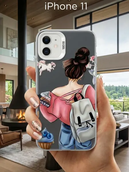 FuturaCase Чехол на iPhone 11 с девушкой и рюкзаком