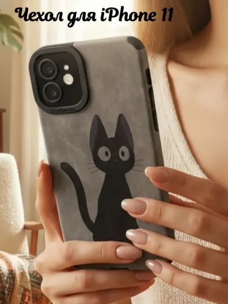 FuturaCase Чехол на iPhone 11 с черным котенком