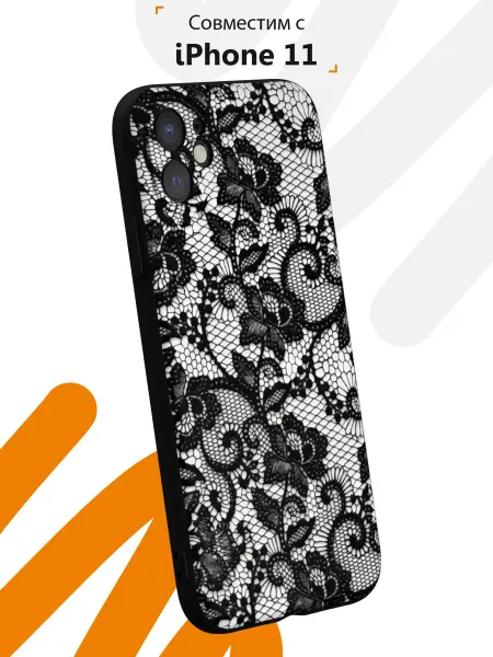 Мобилиус Чехол на iPhone 11 с принтом Кружево