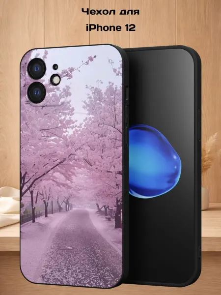 Case Style Чехол на iPhone 12 с принтом Цветущая сакура