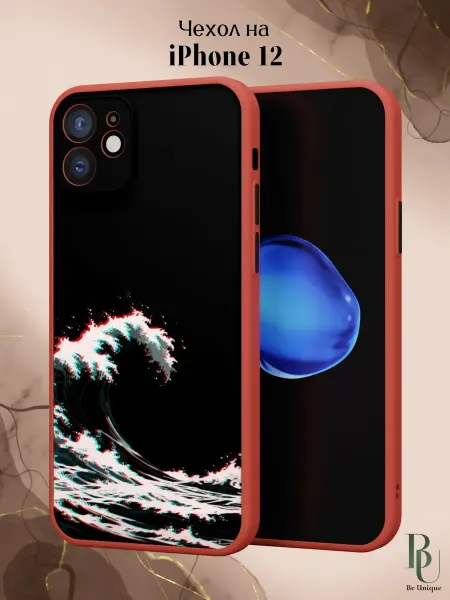 Be Unique Чехол бампер на iPhone 12 Аниме Волна